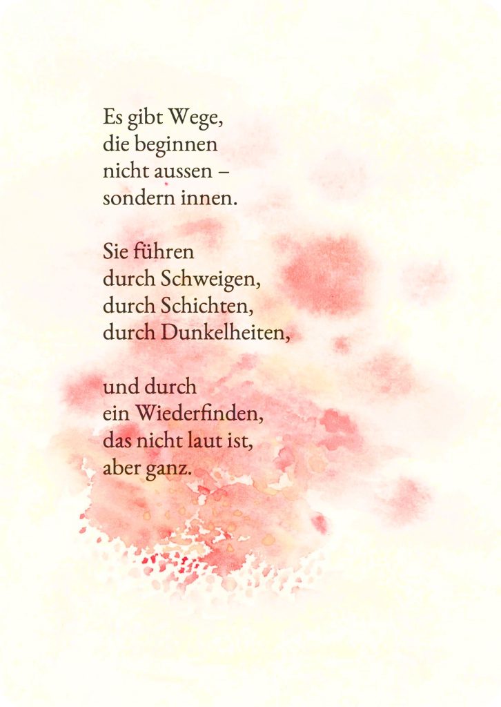 Poetische Kunstkarte "Es gibt Wege" aus Spurwärts | Aquarell & Text