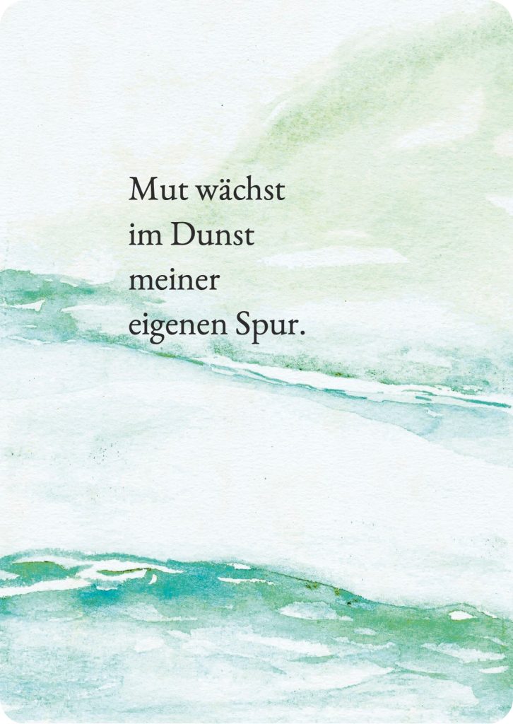 Poetische Kunstkarte "Mut wächst" aus Spurwärts | Aquarell & Text